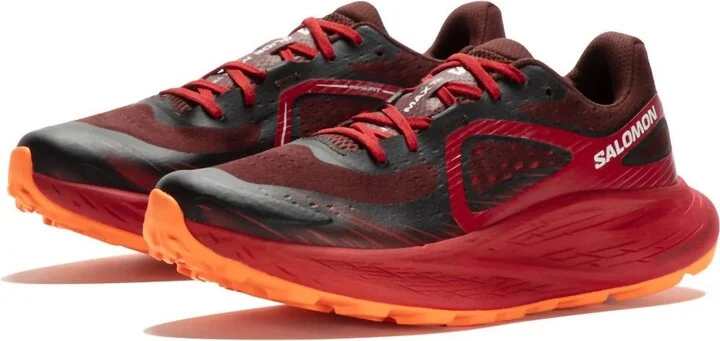 Men's Glide Max Tr Trail Running Shoes In Bitter Chocolate/red Dahlia/shocking Orange