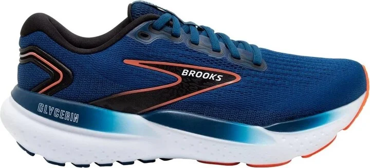 Men's Glycerin 21 Running Shoes In Blue Opal/black/nasturtium