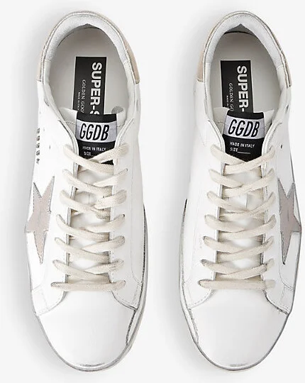 Mens Gold Comb Super-Star Logo-Embellished Leather Low-Top Trainers Eur 46 / 12 Uk Men - Image 2