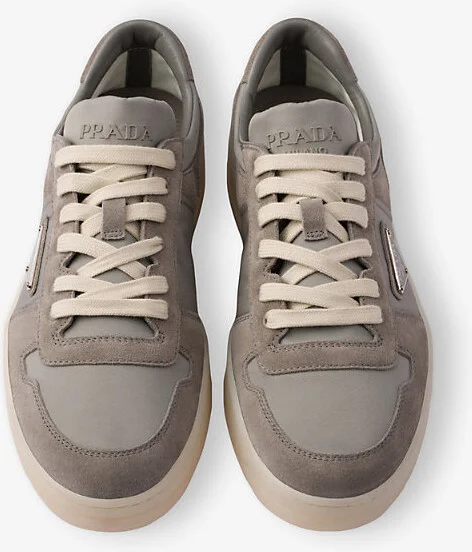 Mens Gold/Silver Downtown Re-Nylon and Suede Low-Top Trainers Eur 40.5 / 6.5 Uk Men - Image 2