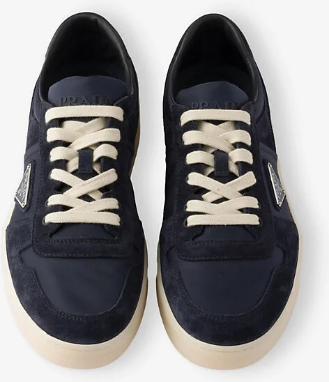 Mens Gold/Silver Downtown Re-Nylon and Suede Low-Top Trainers Eur 40.5 / 6.5 Uk Men - Image 3