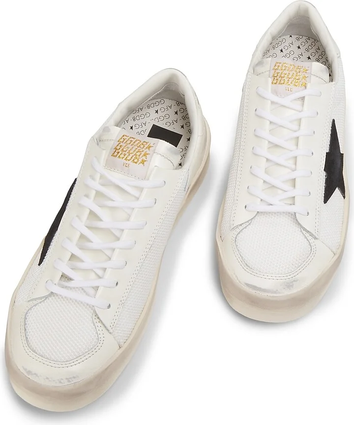 Men's Golden Goose Leather Sneakers - White Black - Size 11 - Image 4