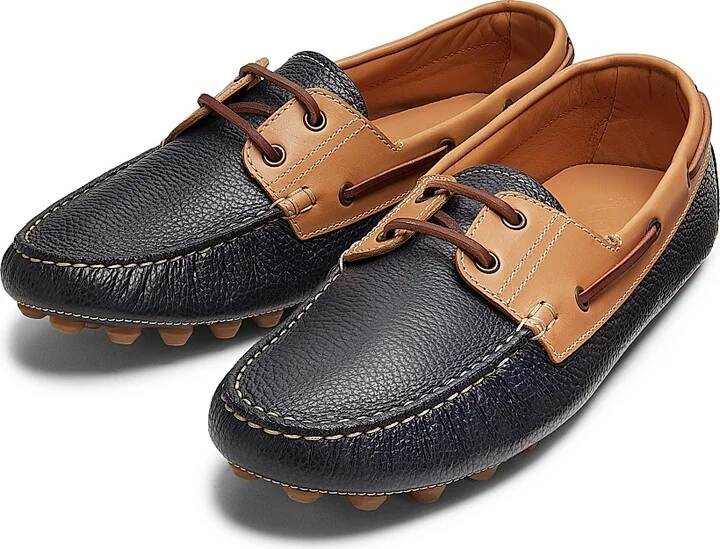 Men's Gommino Bubble Leather Boat Shoes - Blue - Size 6 - Image 2