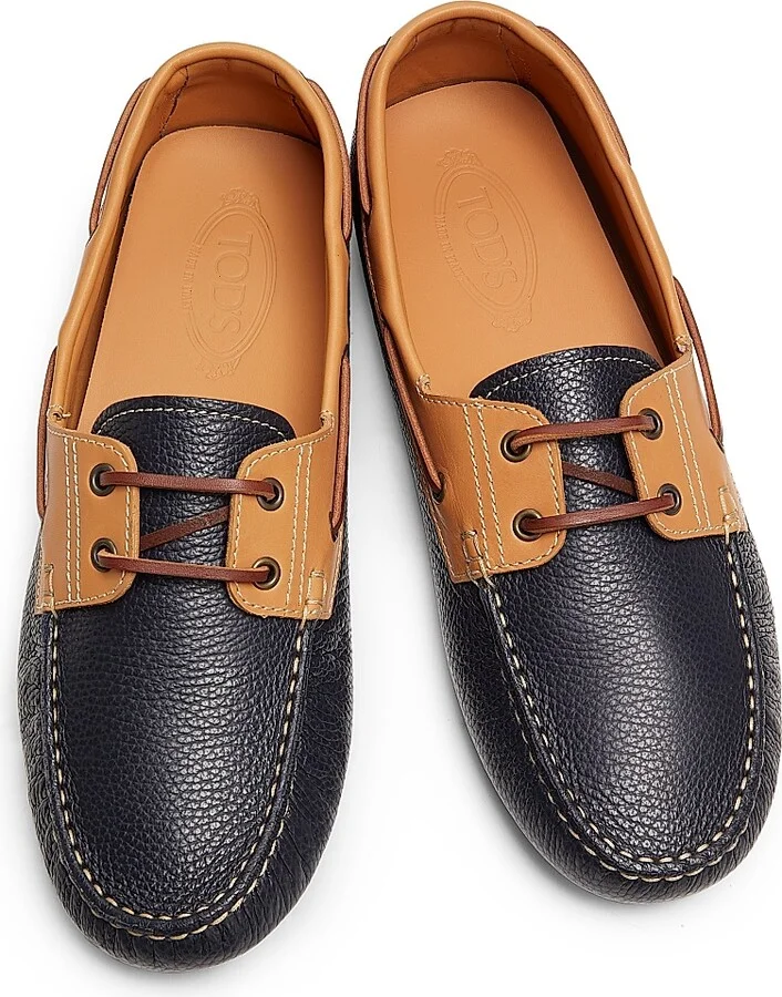 Men's Gommino Bubble Leather Boat Shoes - Blue - Size 6 - Image 4