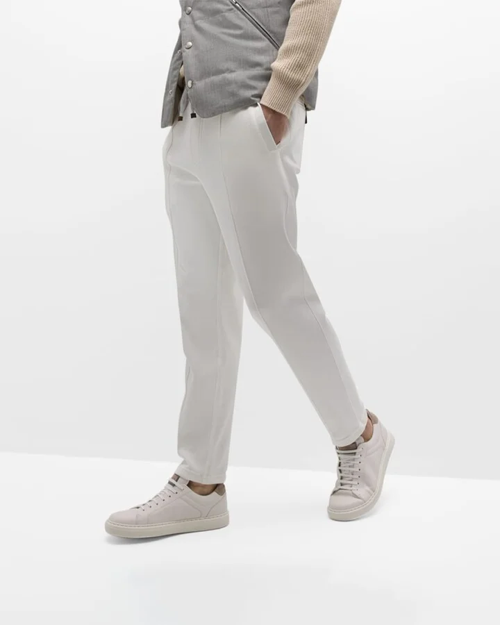 Men's Grained Calfskin Low-Top Sneakers - Image 5