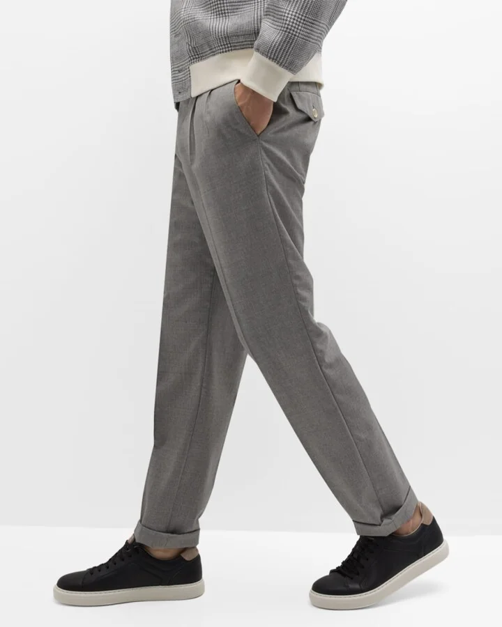 Men's Grained Calfskin Low-Top Sneakers - Image 8