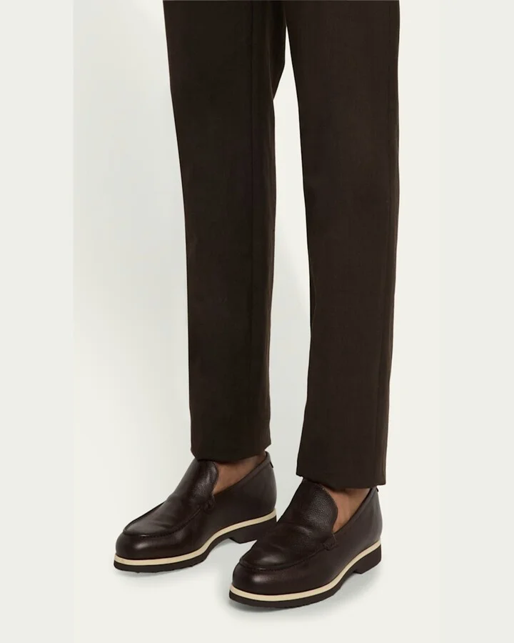 Men's Grained Leather EVA-Sole Venetian Loafers - Image 3
