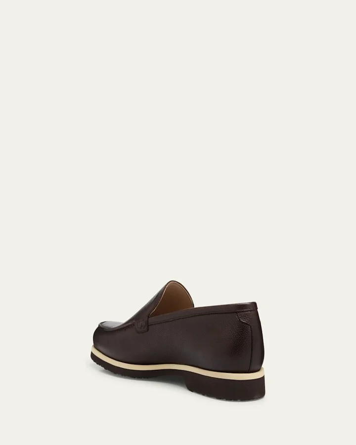 Men's Grained Leather EVA-Sole Venetian Loafers - Image 6