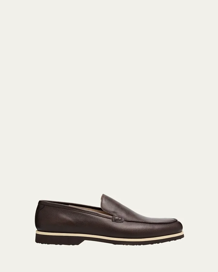 Men's Grained Leather EVA-Sole Venetian Loafers
