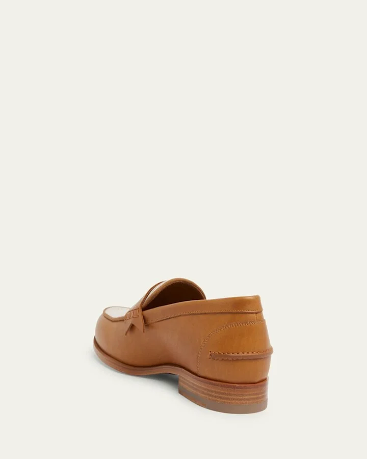 Men's Granariso Leather and Canvas Penny Loafers - Image 3