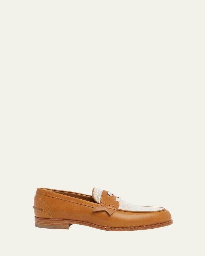 Men's Granariso Leather and Canvas Penny Loafers