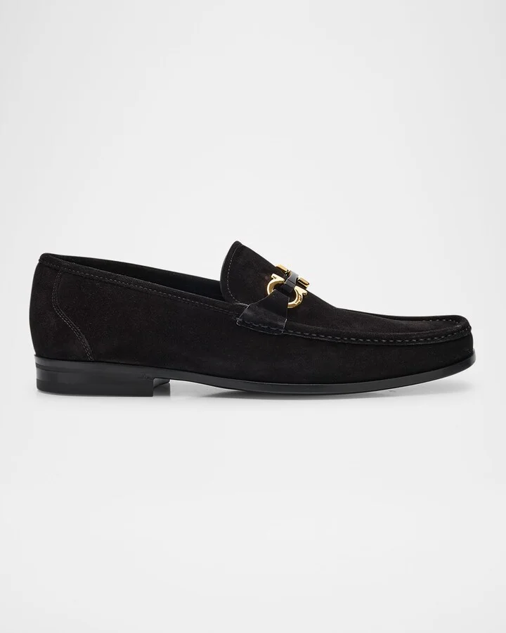 Men's Grandioso 2 Suede Gancini Bit Loafers