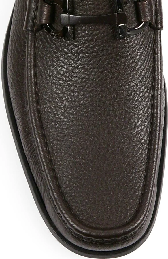 Men's Grandioso Gancini Bit Leather Loafers - Hickory - Size 7 - Image 3