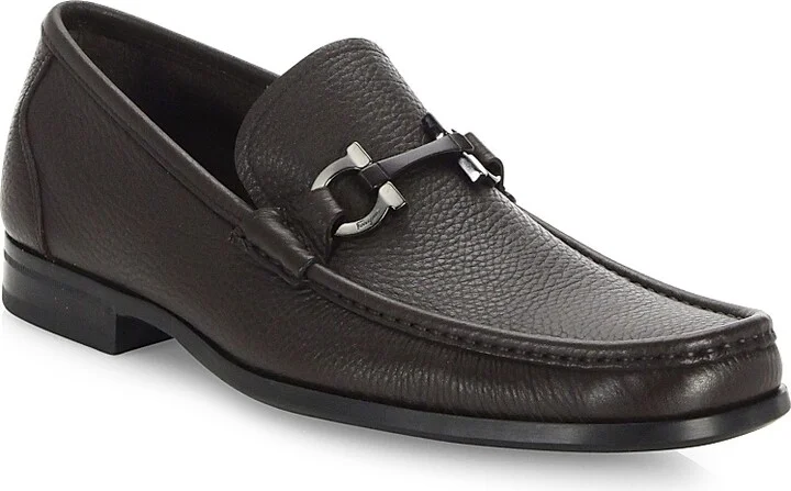 Men's Grandioso Gancini Bit Leather Loafers - Hickory - Size 7