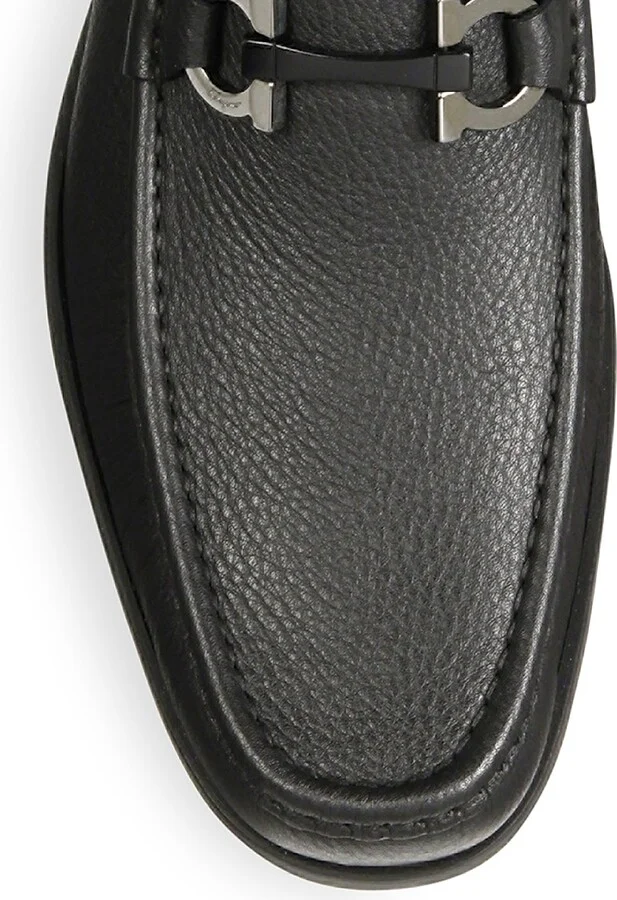 Men's Grandioso Gancini Leather Loafers - Nero - Size 8.5 - Image 4