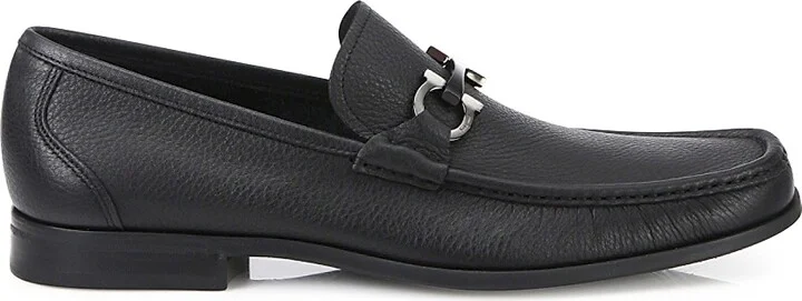 Men's Grandioso Gancini Leather Loafers - Nero - Size 8.5