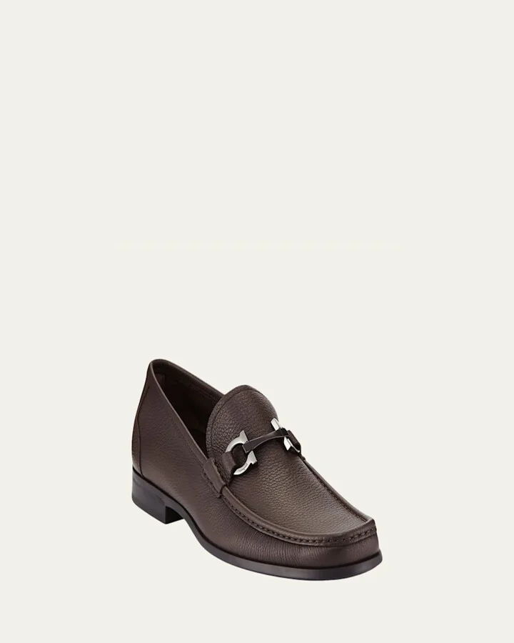 Men's Grandioso Grained Calfskin Gancini Loafer - Image 3