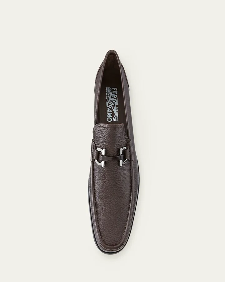 Men's Grandioso Grained Calfskin Gancini Loafer - Image 4