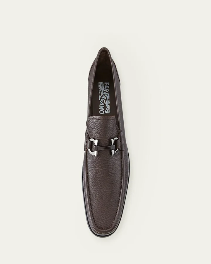 Men's Grandioso Grained Calfskin Gancini Loafer - Image 5