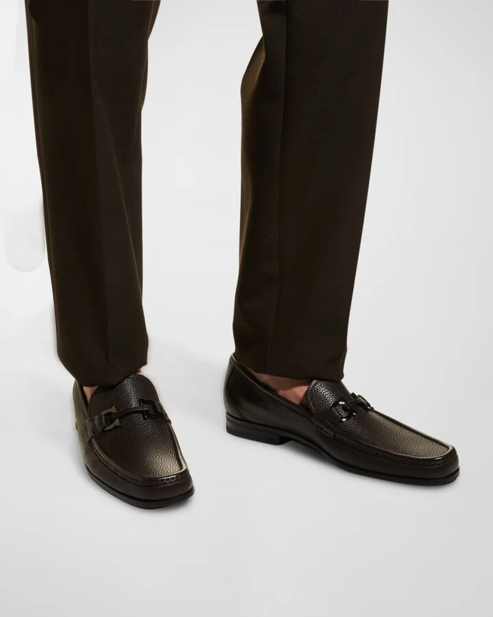 Men's Grandioso Grained Calfskin Gancini Loafer - Image 5