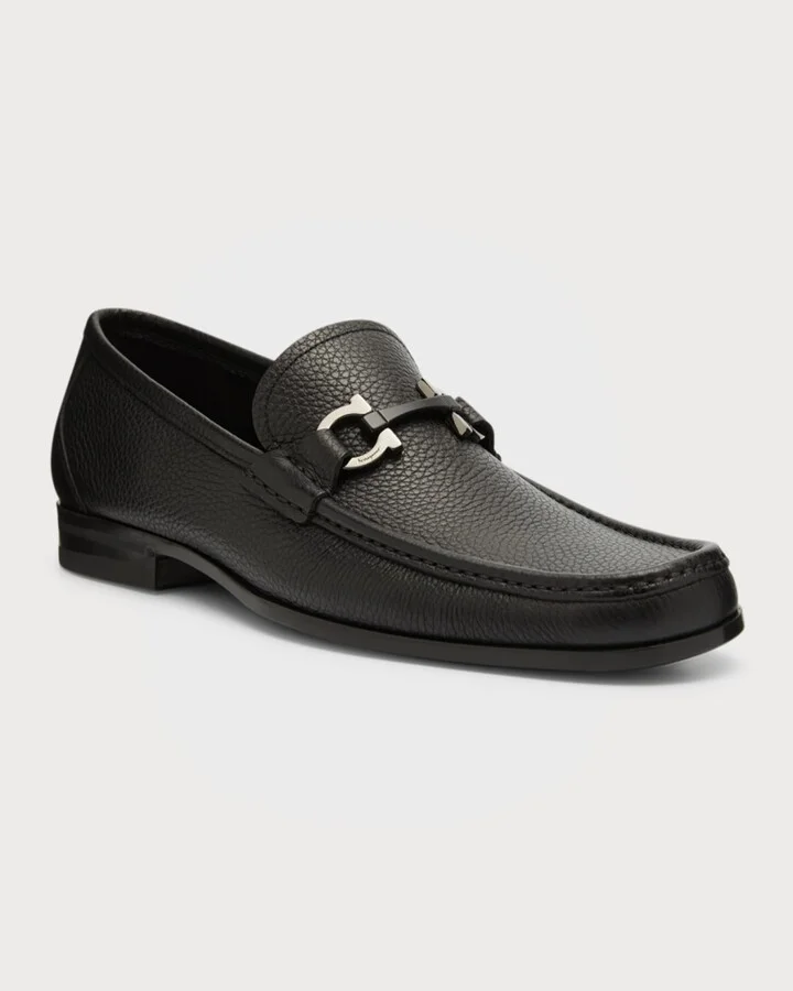 Men's Grandioso Grained Calfskin Gancini Loafer - Image 3