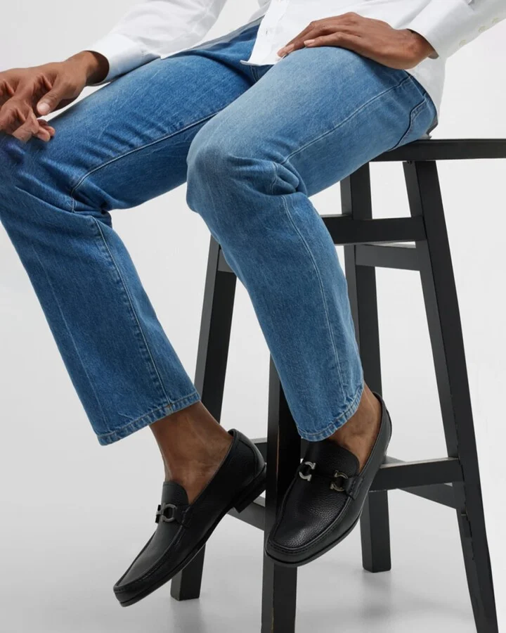 Men's Grandioso Grained Calfskin Gancini Loafer - Image 4
