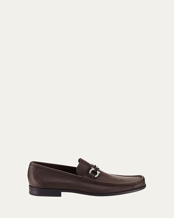 Men's Grandioso Grained Calfskin Gancini Loafer
