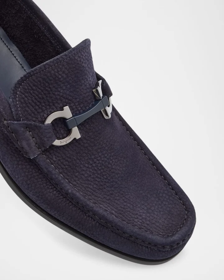 Men's Grandioso Leather Gancini-Bit Loafers - Image 5