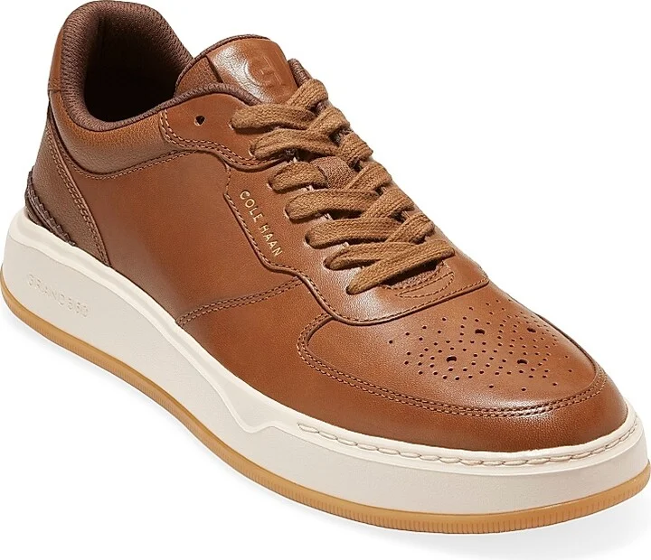 Men's Grandpro Crossover Leather Low-Top Sneakers - British Tan Ivory - Size 8.5 - Image 2