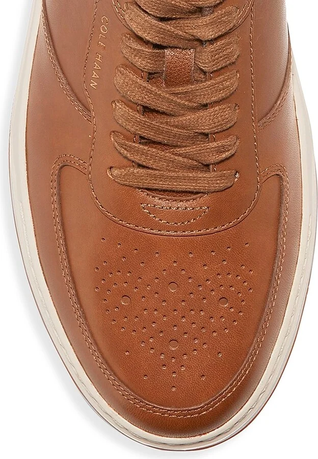 Men's Grandpro Crossover Leather Low-Top Sneakers - British Tan Ivory - Size 8.5 - Image 4