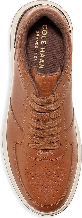 Men's Grandpro Crossover Leather Low-Top Sneakers - British Tan Ivory - Size 8.5 - Image 5