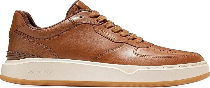 Men's Grandpro Crossover Leather Low-Top Sneakers - British Tan Ivory - Size 8.5