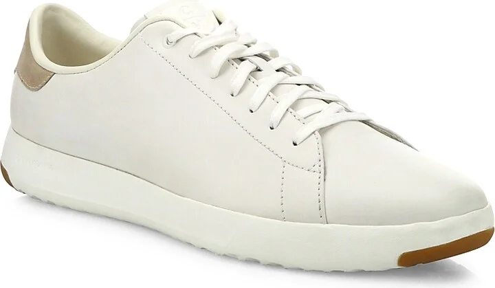 Men's GrandPrO Leather Tennis Sneakers - White - Size 7