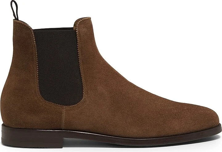 Men's Grantley Suede Chelsea Boots - Chestnut Brown - Size 10