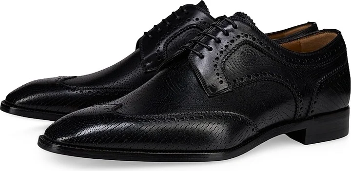 Men's Grave Leather Derby Shoes - Black - Size 6 - Image 2