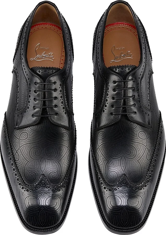 Men's Grave Leather Derby Shoes - Black - Size 6 - Image 4