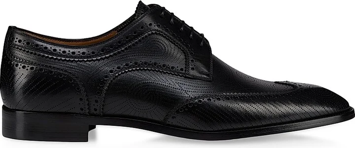 Men's Grave Leather Derby Shoes - Black - Size 6