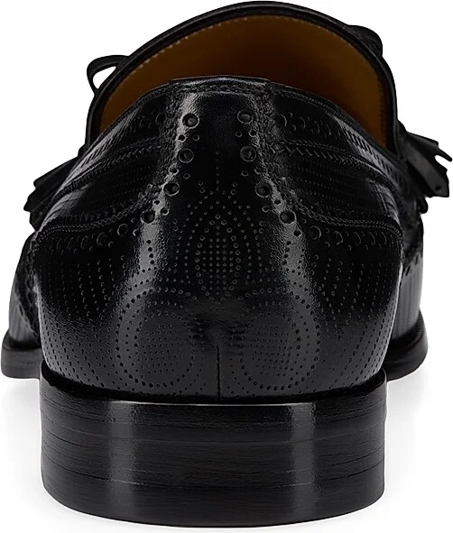Men's Grave Moc Leather Loafers - Black - Size 7.5 - Image 3