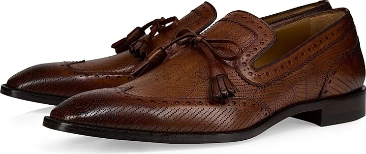 Men's Grave Moc Patinated Leather Loafers - Havane - Size 7.5 - Image 2