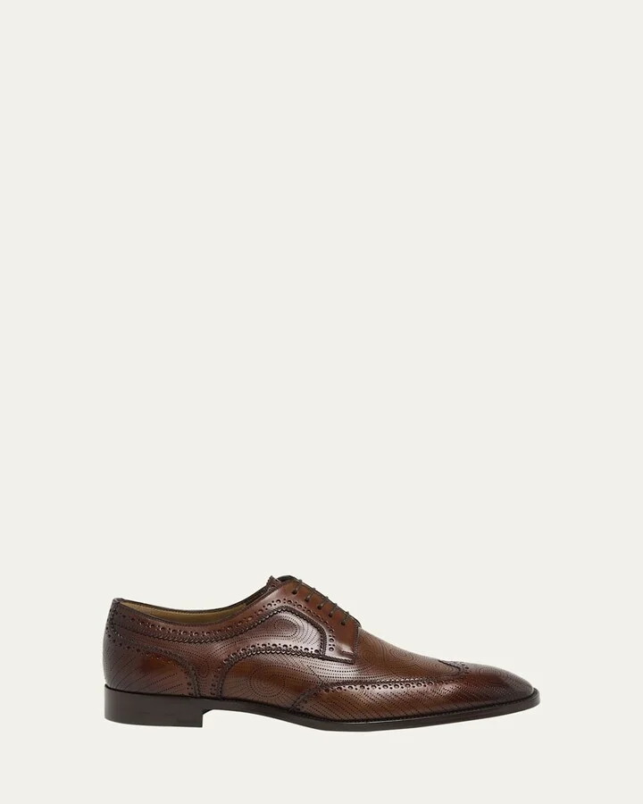 Men's Grave Wingtip Brogue Leather Derby Shoes