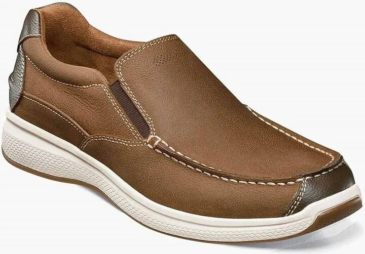 Men's Great Lakes Moc Toe Slip On - Wide Width In Stone