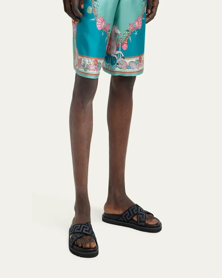Men's Greek Key Crisscross Slide Sandals - Image 3