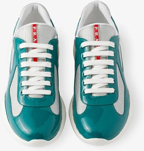 Mens Green America's Cup Patent-Leather Low-Top Trainers Eur 41 / 7 Uk Men - Image 4