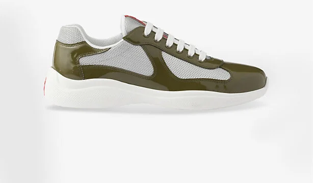 Mens Green America's Cup Patent-Leather Low-Top Trainers Eur 41 / 7 Uk Men