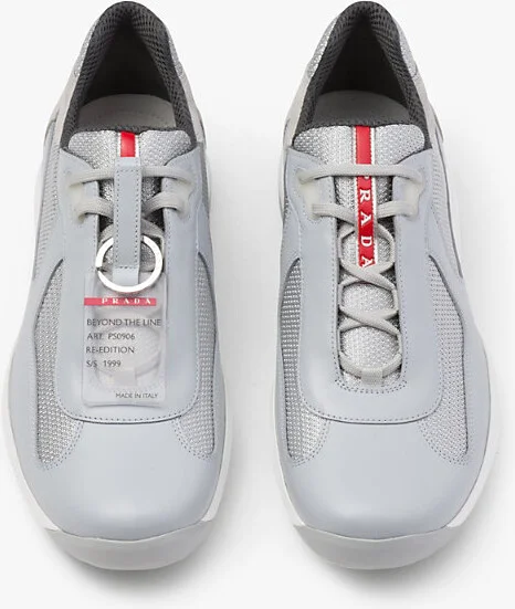 Mens Green America's Cup Ring-Embellished Leather and Mesh Low-Top Trainers 15 - Image 3