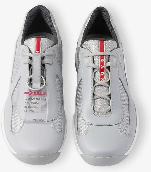 Mens Green America's Cup Ring-Embellished Leather and Mesh Low-Top Trainers 15 - Image 4