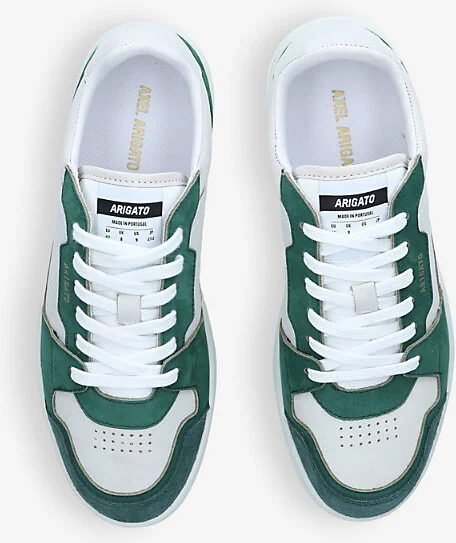 Mens Green Comb Dice Leather and Suede Low-Top Trainers Eur 44 / 10 Uk Men - Image 2
