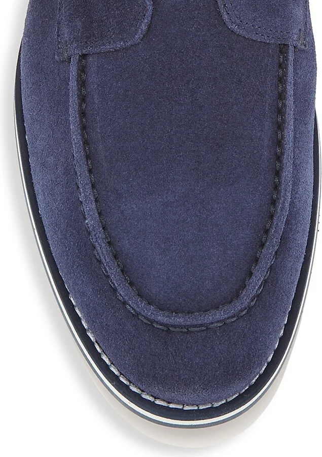 Men's Green Field Suede Slip-On Loafers - Blue - Size 8 - Image 4