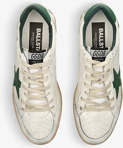 Mens Green Oth Ball Star Star-Patch Leather Low-Top Trainers Eur 45 / 11 Uk Men - Image 2
