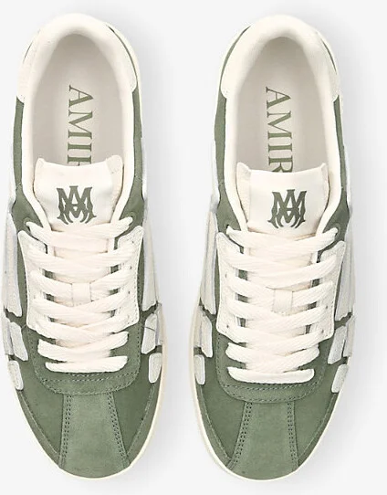 Mens Green Pacific Bones Suede and Leather Low-Top Trainers Eur 43 / 9 Uk Men - Image 2